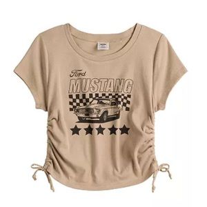 Kohl’s Juniors’ Small Ford Mustang Side Cinch Tee Tan